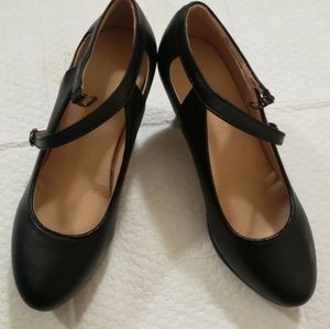 Women's Matte T-Strap High Heels, Size: 7 Black